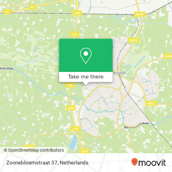 Zonnebloemstraat 37, 3772 GR Barneveld kaart