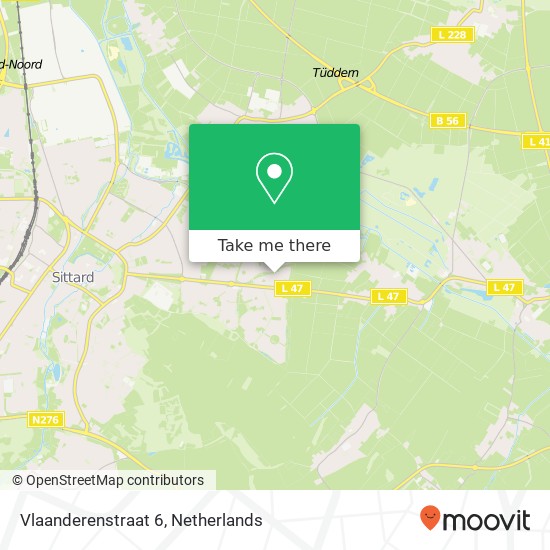 Vlaanderenstraat 6, 6137 LM Sittard kaart