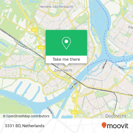 3331 BD, 3331 BD Zwijndrecht, Nederland kaart