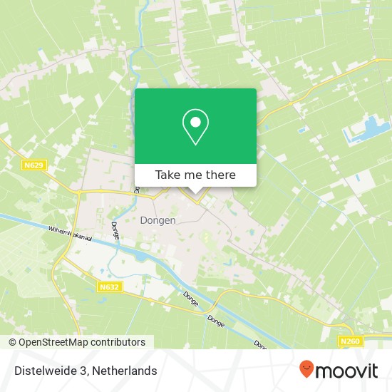 Distelweide 3, 5103 JD Dongen kaart