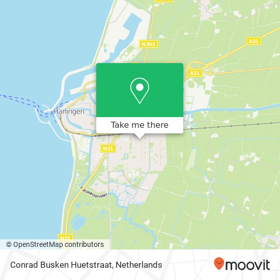 Conrad Busken Huetstraat, Conrad Busken Huetstraat, 8862 BT Harlingen, Nederland kaart