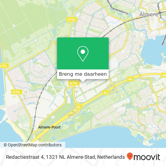 Redactiestraat 4, 1321 NL Almere-Stad kaart