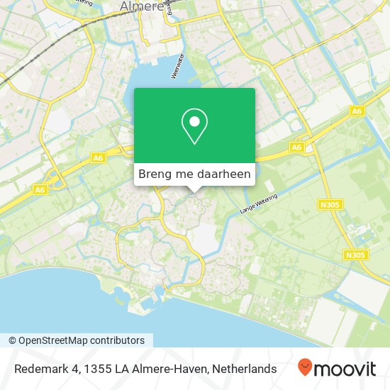 Redemark 4, 1355 LA Almere-Haven kaart