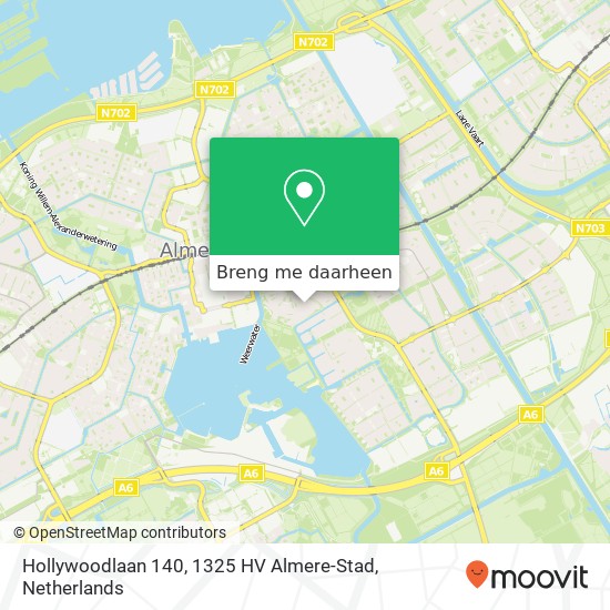 Hollywoodlaan 140, 1325 HV Almere-Stad kaart