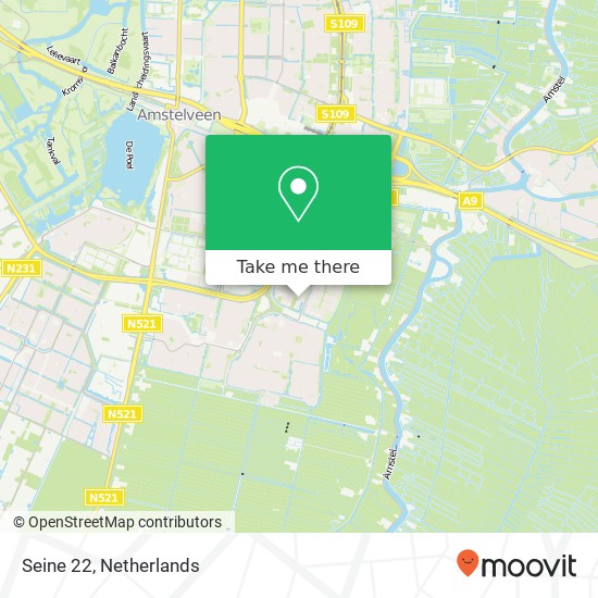 Seine 22, 1186 NR Amstelveen kaart