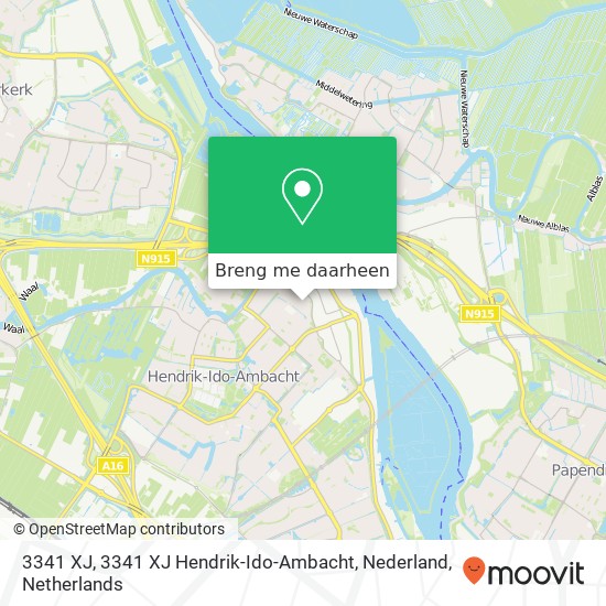 3341 XJ, 3341 XJ Hendrik-Ido-Ambacht, Nederland kaart