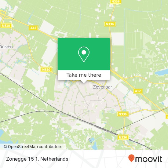 Zonegge 15 1, 6903 GK Zevenaar kaart