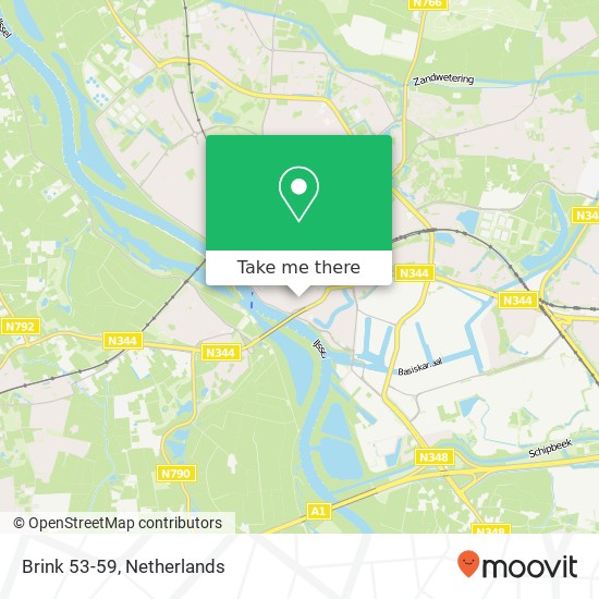 Brink 53-59, Brink 53-59, 7411 BV Deventer, Nederland kaart