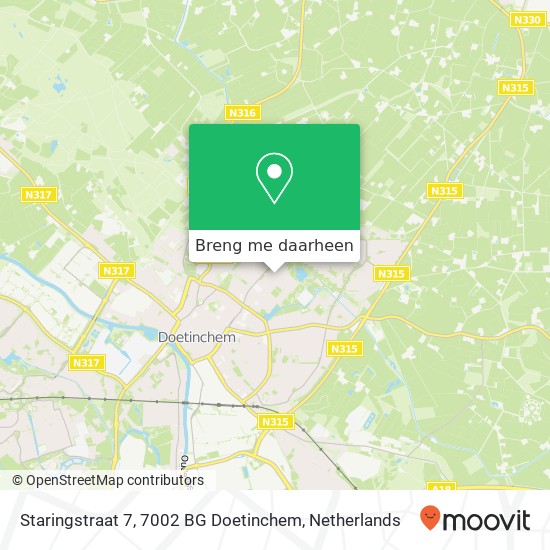 Staringstraat 7, 7002 BG Doetinchem kaart