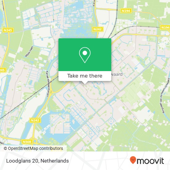 Loodglans 20, 1703 CL Heerhugowaard kaart