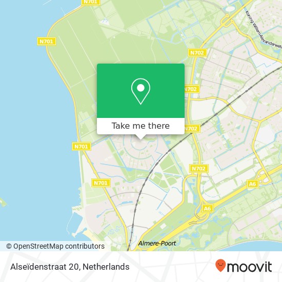 Alseïdenstraat 20, Alseïdenstraat 20, 1363 VC Almere, Nederland kaart