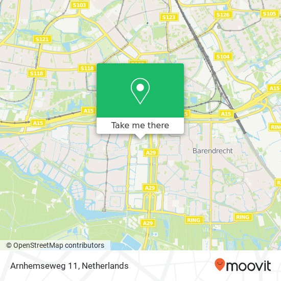 Arnhemseweg 11, 2994 LA Barendrecht kaart