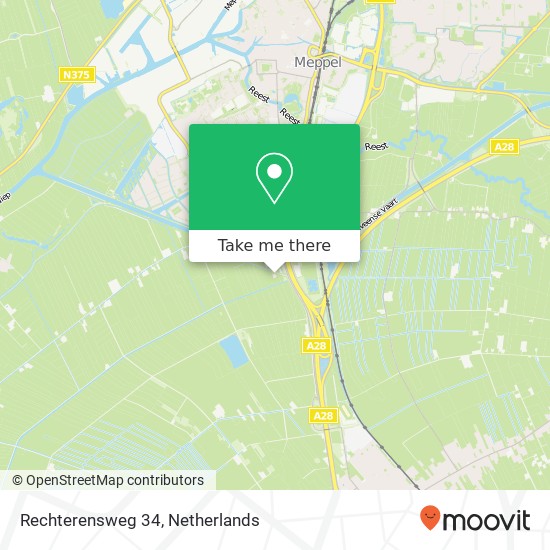 Rechterensweg 34, 7951 KW Staphorst kaart