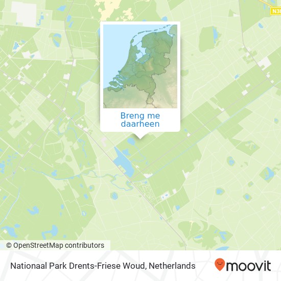 Nationaal Park Drents-Friese Woud, Nederland kaart
