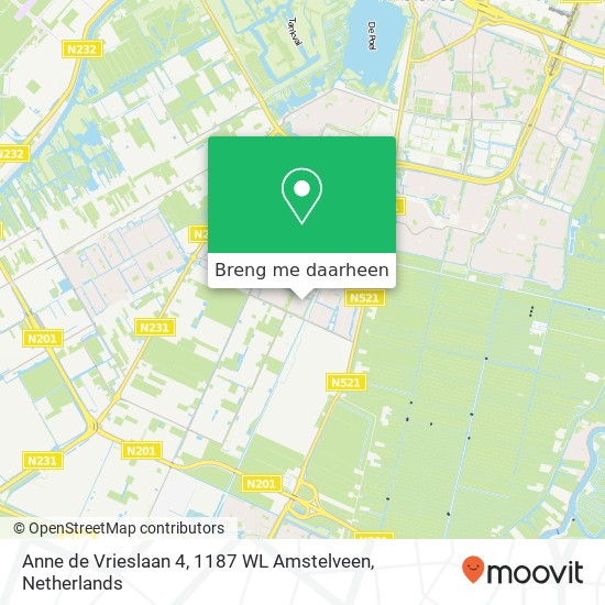 Anne de Vrieslaan 4, 1187 WL Amstelveen kaart