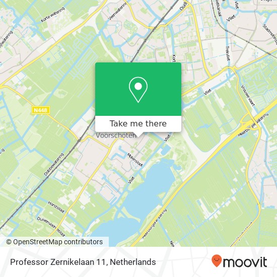 Professor Zernikelaan 11, 2251 VT Voorschoten kaart