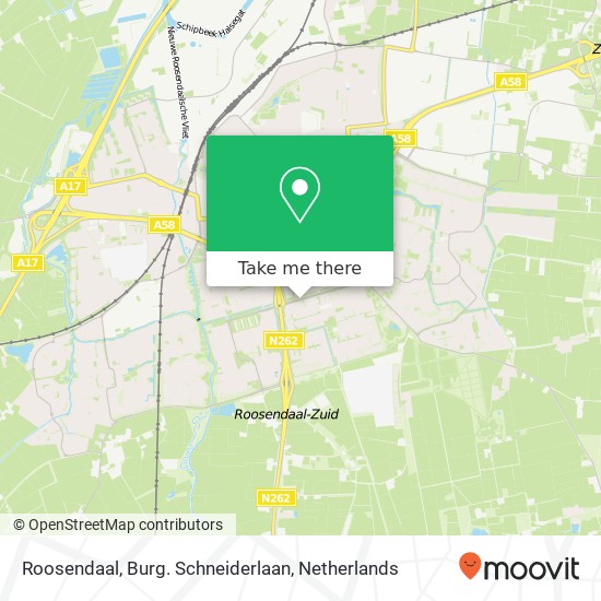 Roosendaal, Burg. Schneiderlaan kaart