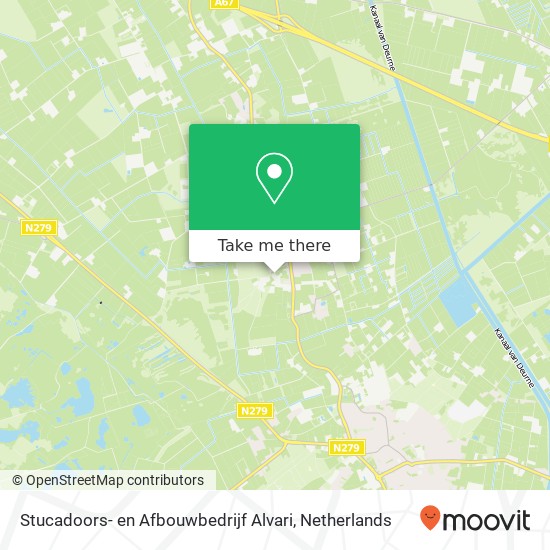 Stucadoors- en Afbouwbedrijf Alvari, Moostdijk 15 kaart