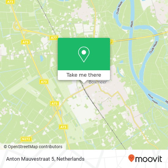 Anton Mauvestraat 5, 5831 XV Boxmeer kaart