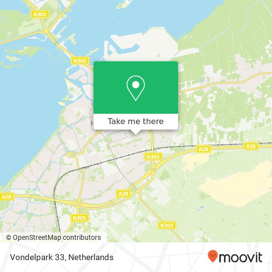 Vondelpark 33, 3842 GP Harderwijk kaart