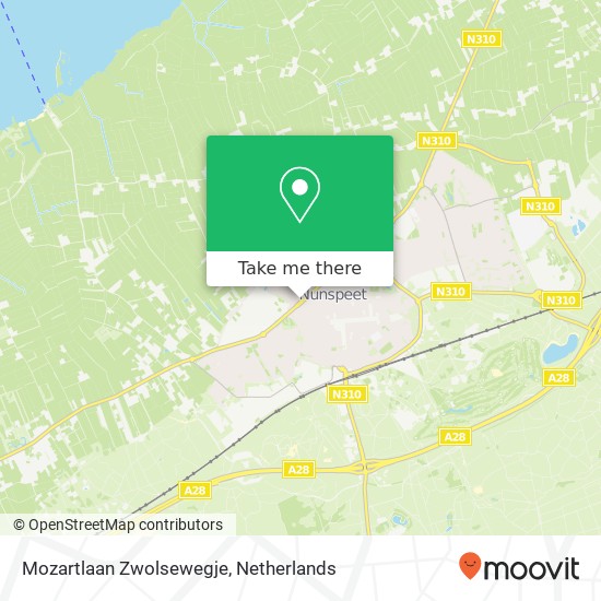 Mozartlaan Zwolsewegje, 8071 RZ Nunspeet kaart