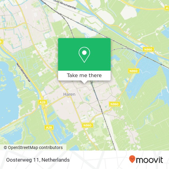 Oosterweg 11, 9751 PA Haren kaart