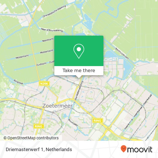 Driemasterwerf 1, 2725 DL Zoetermeer kaart