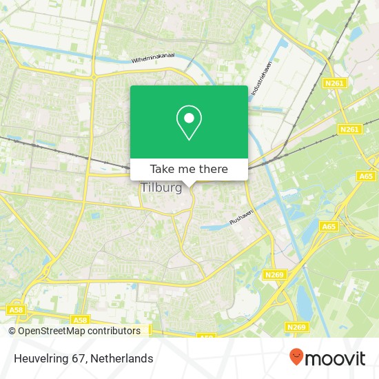 Heuvelring 67, Heuvelring 67, 5038 CJ Tilburg, Nederland kaart