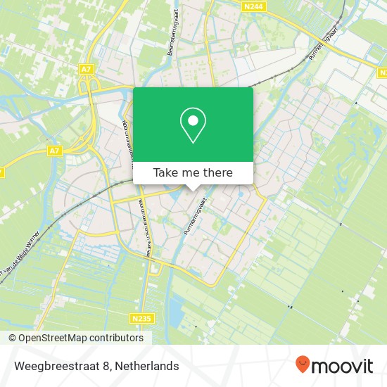 Weegbreestraat 8, 1441 NK Purmerend kaart