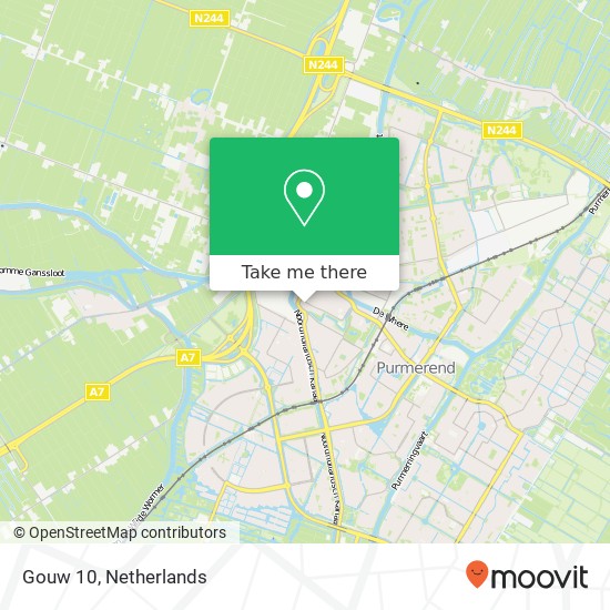 Gouw 10, 1441 CP Purmerend kaart