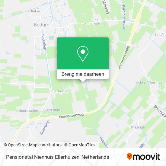 Pensionstal Nienhuis Ellerhuizen kaart