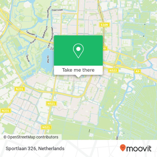 Sportlaan 326, 1185 TM Amstelveen kaart
