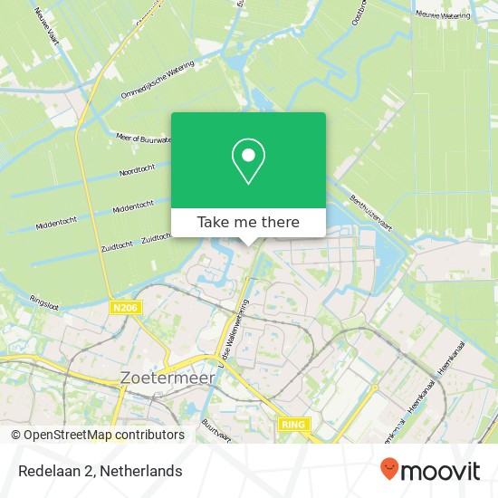 Redelaan 2, 2725 GT Zoetermeer kaart