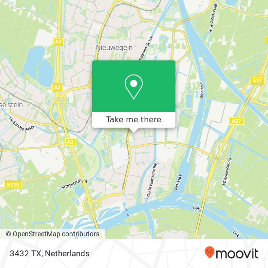 3432 TX, 3432 TX Nieuwegein, Nederland kaart