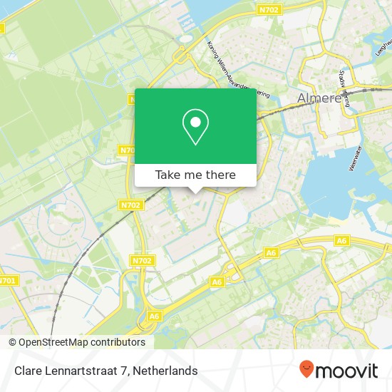 Clare Lennartstraat 7, 1321 BA Almere-Stad kaart