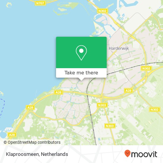 Klaproosmeen, 3844 HX Harderwijk kaart