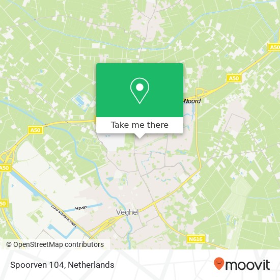 Spoorven 104, 5464 PA Veghel kaart