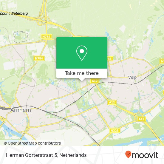 Herman Gorterstraat 5, 6824 NH Arnhem kaart