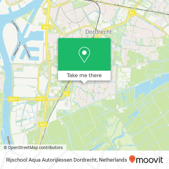 Rijschool Aqua Autorijlessen Dordrecht, Arentsburg 31 kaart