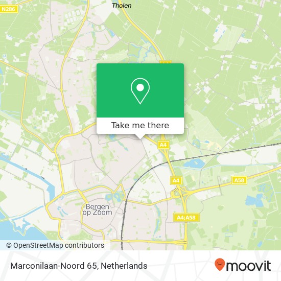 Marconilaan-Noord 65, 4614 HB Bergen op Zoom kaart