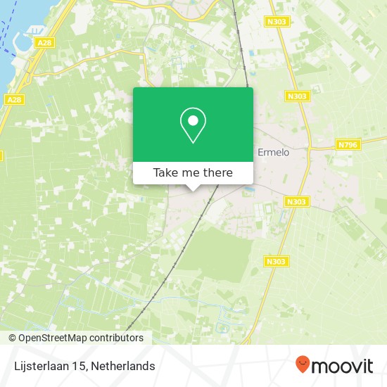 Lijsterlaan 15, 3853 TA Ermelo kaart