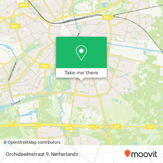 Orchideeënstraat 9, 5644 NH Eindhoven kaart