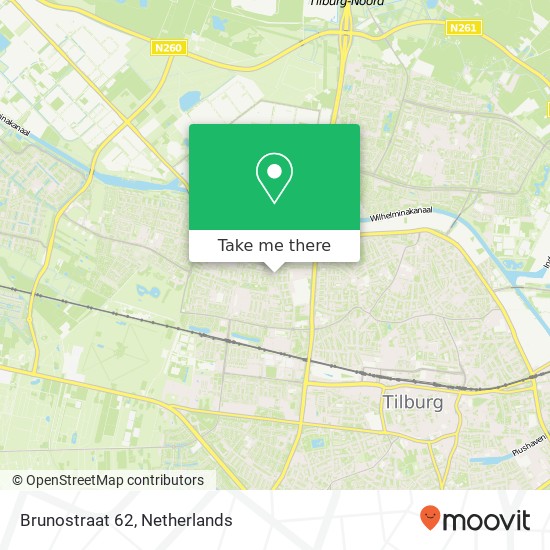 Brunostraat 62, 5042 JA Tilburg kaart
