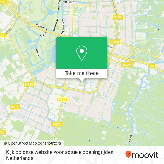 Kijk op onze website voor actuele openingtijden, Kijk op onze website voor actuele openingtijden, Van der Hooplaan 239, 1185 LN Amstelveen, Nederlan kaart