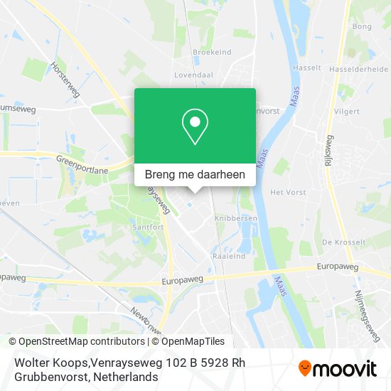 Wolter Koops,Venrayseweg 102 B 5928 Rh Grubbenvorst kaart