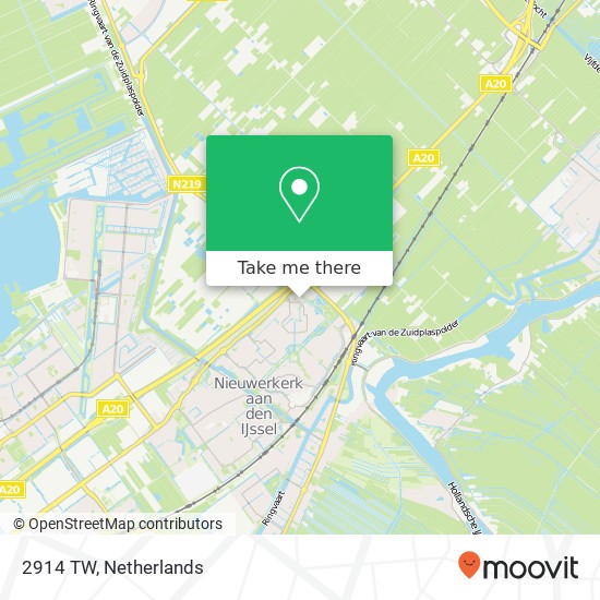 2914 TW, 2914 TW Nieuwerkerk aan den IJssel, Nederland kaart