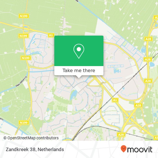 Zandkreek 38, Zandkreek 38, 3823 JL Amersfoort, Nederland kaart