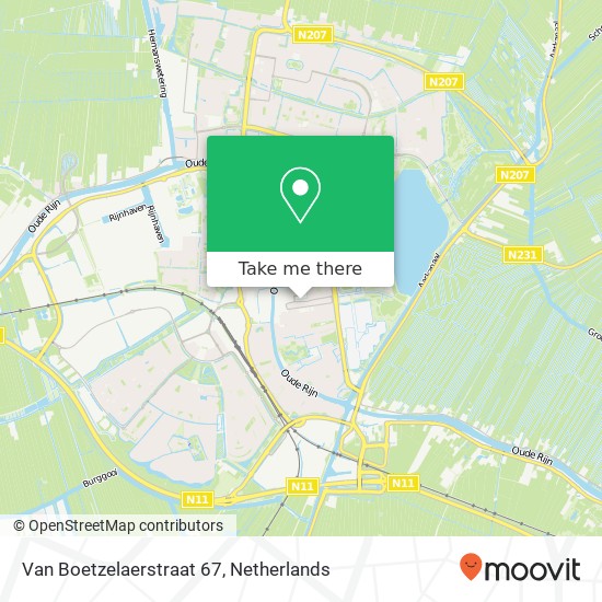 Van Boetzelaerstraat 67, 2406 BD Alphen aan den Rijn kaart