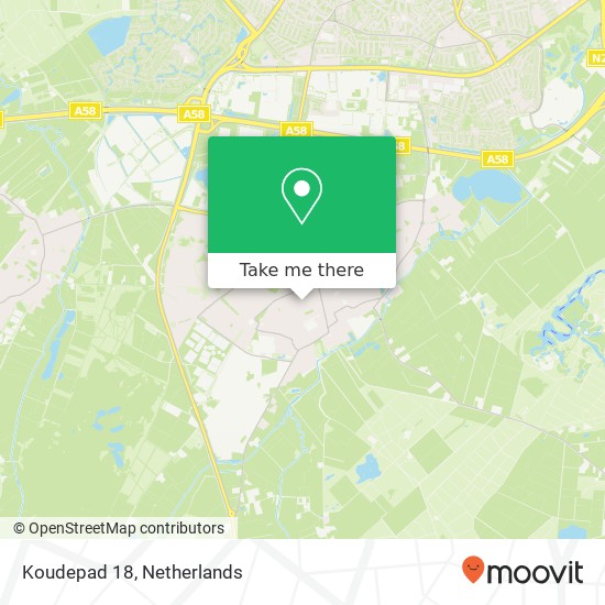 Koudepad 18, Koudepad 18, 5051 RM Goirle, Nederland kaart