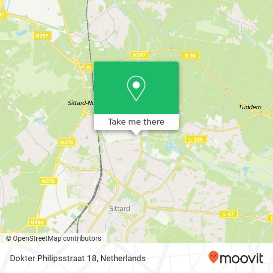 Dokter Philipsstraat 18, 6136 XZ Sittard kaart